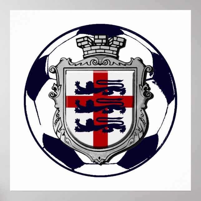 flagga i Royal England Soccer ball England Poster (Framsidan)