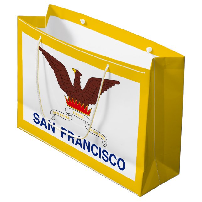 Flagga i San Francisco, California Large Gift Bag (Framsidan Vinklad)