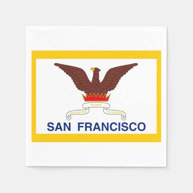 Flagga i San Francisco, Pappra Napkins i Kaliforni Pappersservett (Framsidan)