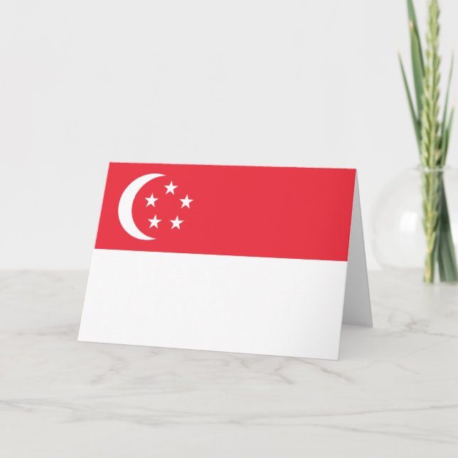 Flagga i Singapore Kort (Framsida)