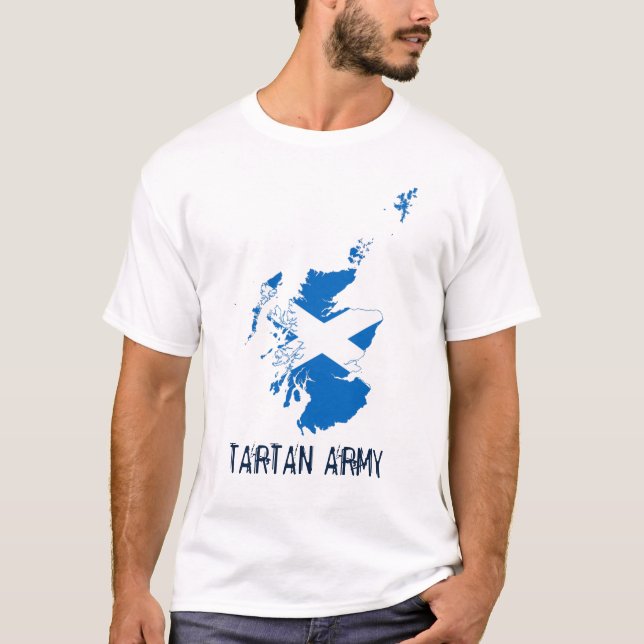 Flagga i Skottland Tartan Army T-Shirt (Framsida)