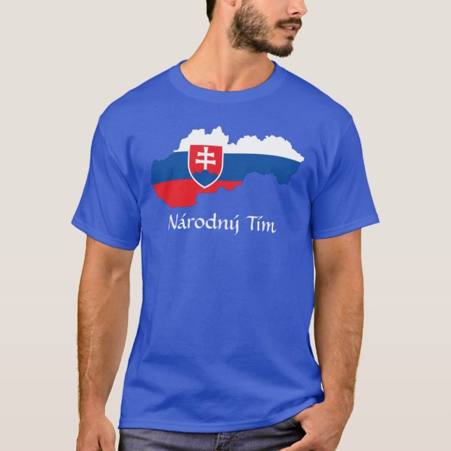 Flagga i Slovakien Národný Tím T-Shirt (Framsida)