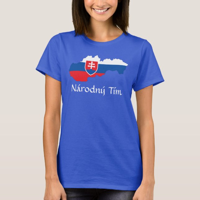 Flagga i Slovakien Národný Tím T-Shirt (Framsida)