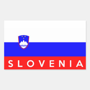 flagga i slovenia land namn rektangulärt klistermärke