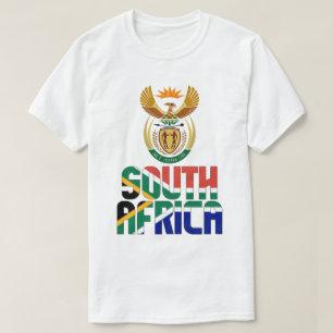 Flagga i södra Afrikan och Jacka av Arm patriotisk T Shirt