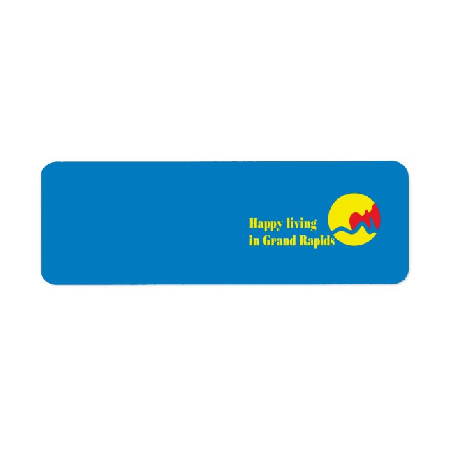 Flagga i storstaden Rapids Returadress Etikett (Framsidan)