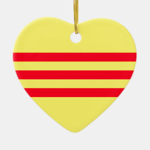 Flagga i Sydvietnamet Julgransprydnad Keramik