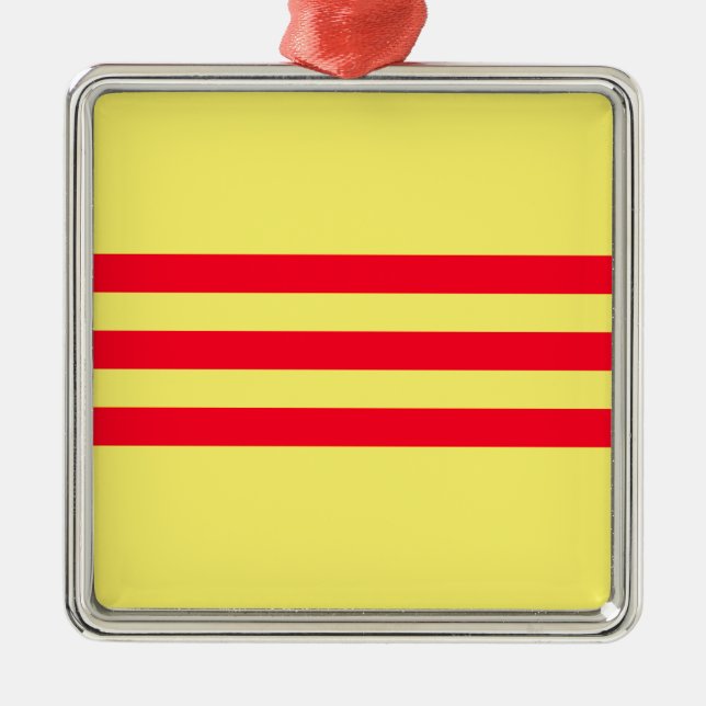 Flagga i Sydvietnamet Julgransprydnad Metall (Framsidan)