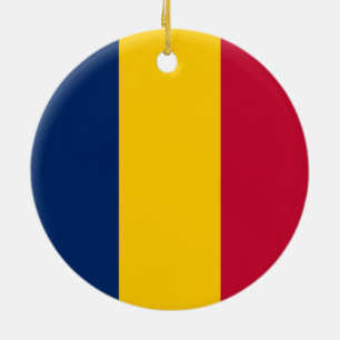 Flagga i Tchad (afrikanska Land) Julgransprydnad Keramik