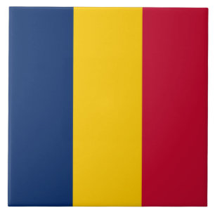 Flagga i Tchad (afrikanska Land) Kakelplatta