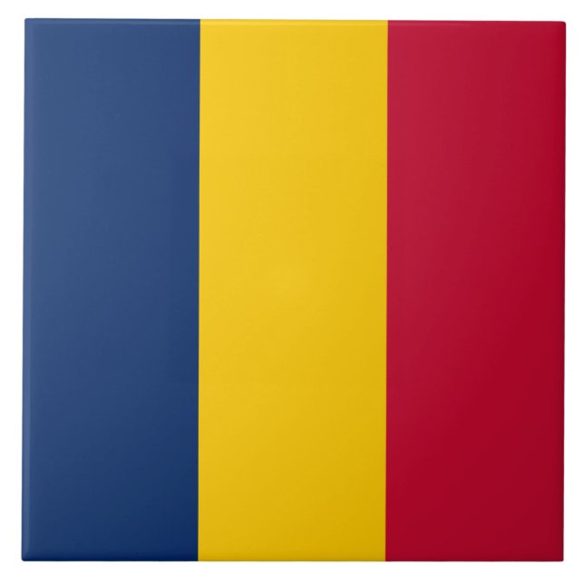 Flagga i Tchad (afrikanska Land) Kakelplatta (Framsidan)