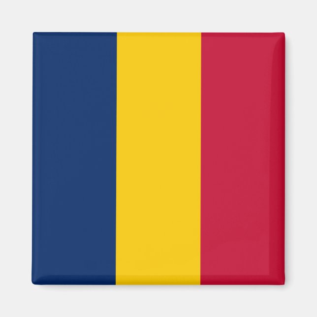 Flagga i Tchad (afrikanska Land) Magnet (Framsidan)