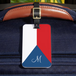 Flagga i Tjeckien Monogrammed Bagagebricka