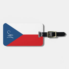 Flagga i Tjeckien Monogrammed Bagagebricka