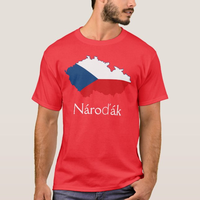 Flagga i Tjeckien Nároďák T-Shirt (Framsida)