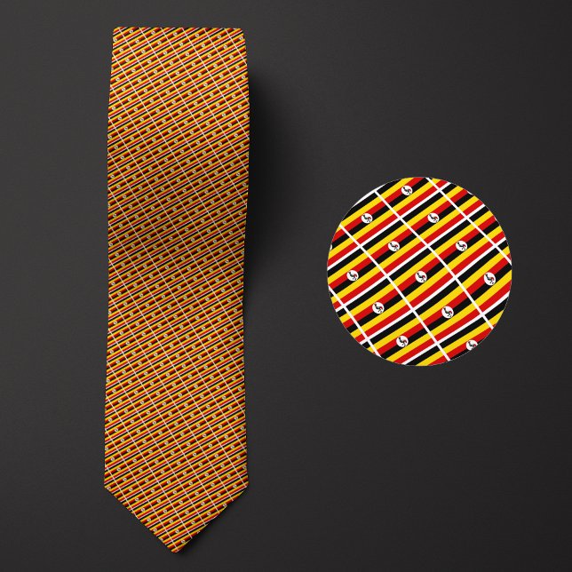 Flagga i Uganda Mönster Necktie belyser nati Slips (Skapare uppladdad)