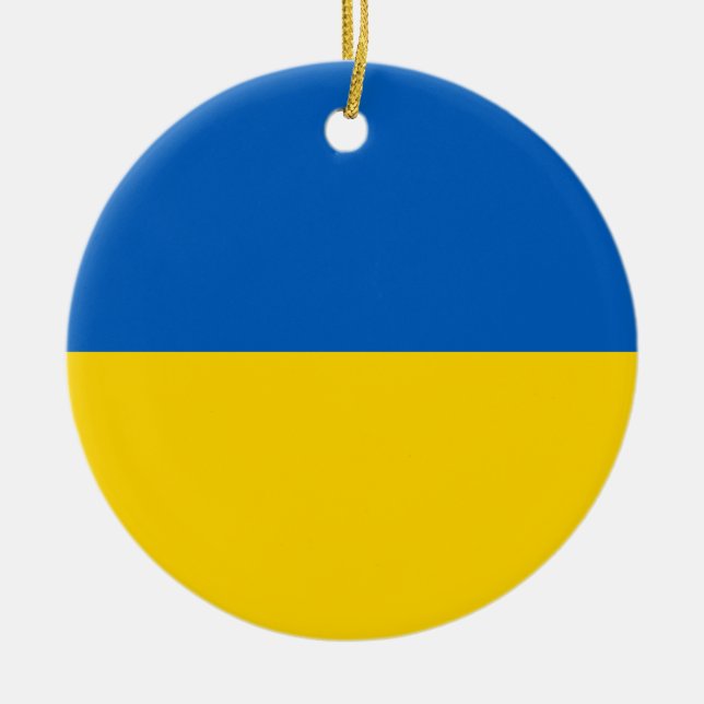 Flagga i Ukraina Julgransprydnad Keramik (Framsidan)