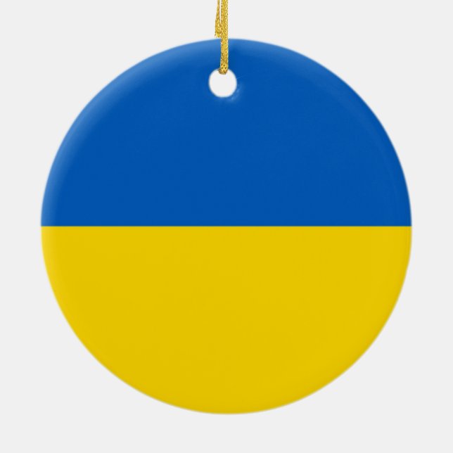 Flagga i Ukraina Julgransprydnad Keramik (Baksidan)