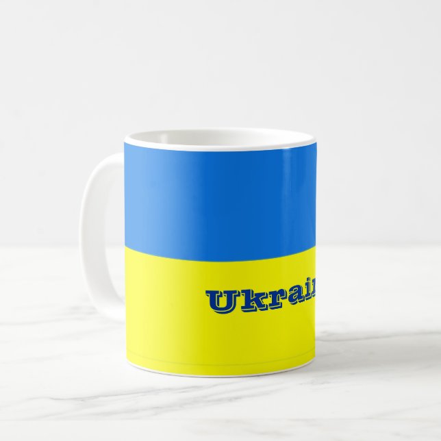 Flagga i Ukraina, märkt. Kaffemugg (Framsida vänster)