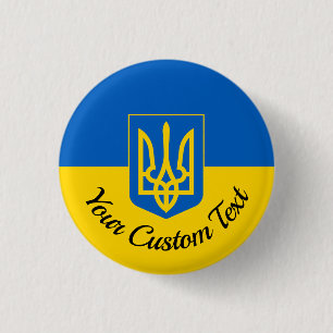 Flagga i Ukraina med jackande av arm och anpassnin Knapp