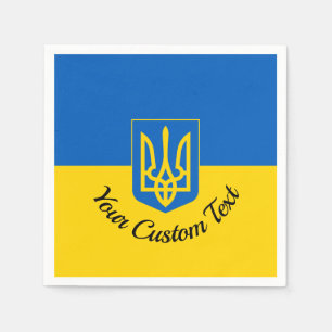 Flagga i Ukraina med jackande av arm och anpassnin Pappersservett