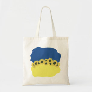 Flagga i Ukraina med solblommor Tygkasse