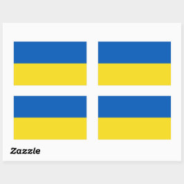 Flagga i Ukraina Rektangulärt Klistermärke