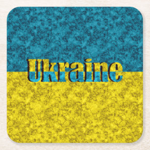 Flagga i Ukraina Underlägg Papper Kvadrat