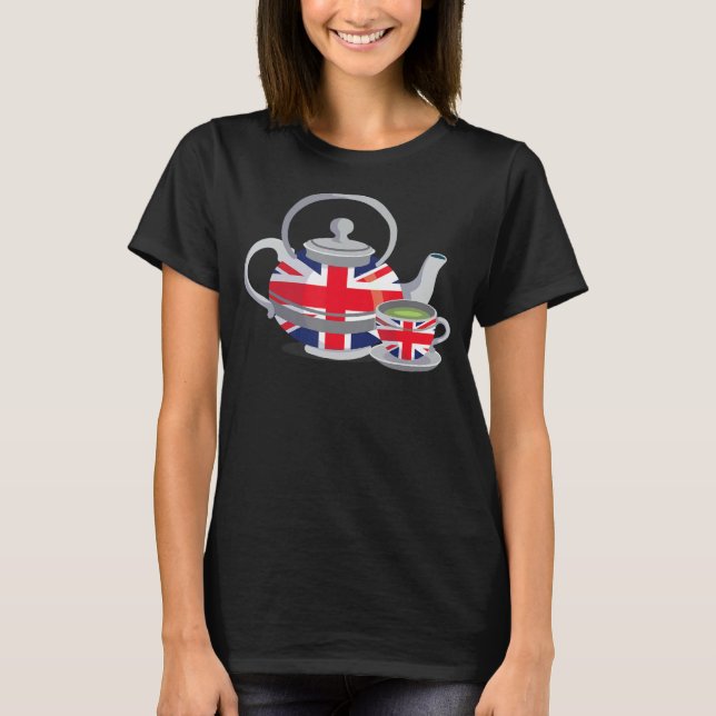 Flagga I Union Jack I Tekanna a T Shirt (Framsida)