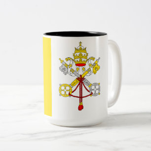 Flagga i Vatikanstaten Två-Tonad Mugg