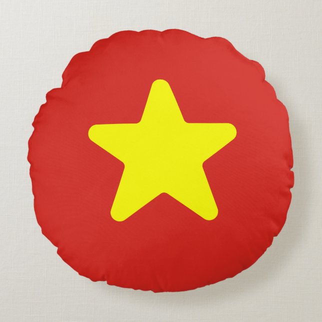 Flagga i Vietnam Rund Kudde (Framsidan)
