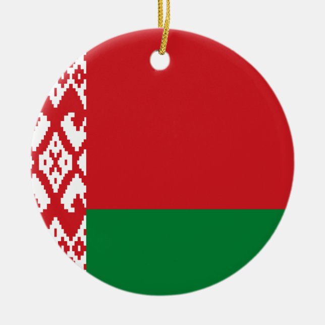 Flagga i Vitryssland Julgransprydnad Keramik (Framsidan)