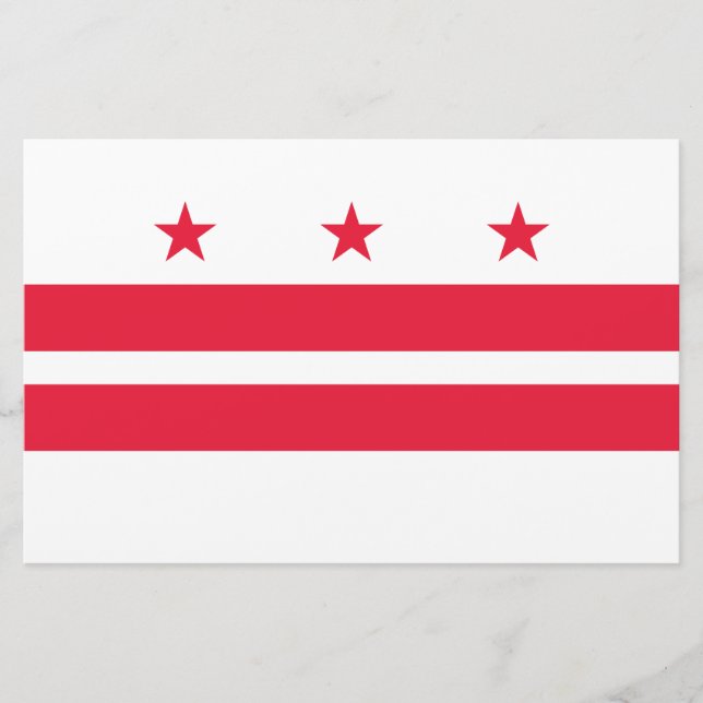 Flagga i Washington D.C. (Columbia District) Brevpapper (Framsida)