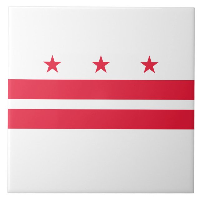 Flagga i Washington D.C. (Columbia District) Kakelplatta (Framsidan)