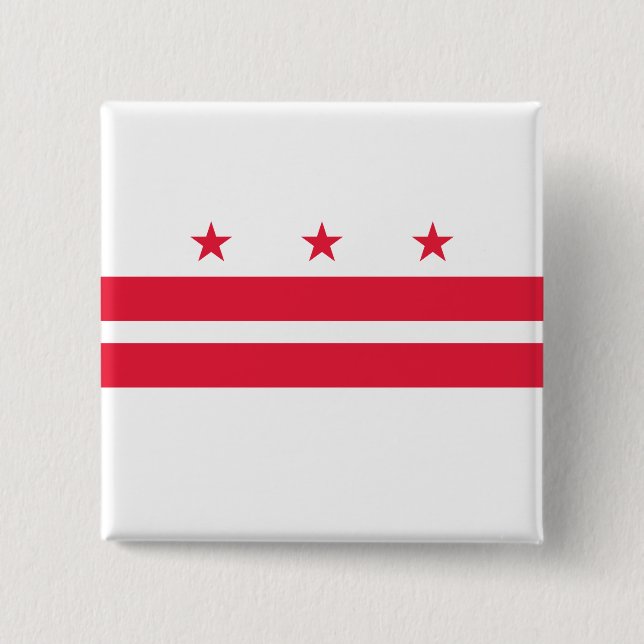 Flagga i Washington D.C. (Columbia District) Knapp (Framsida)