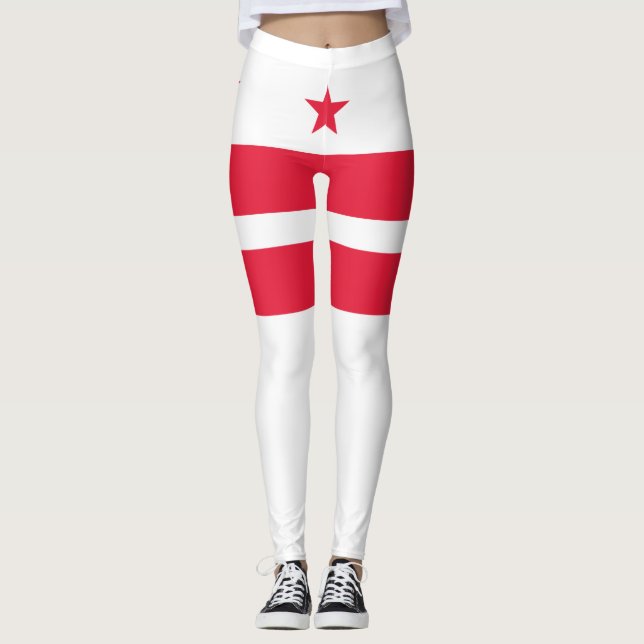 Flagga i Washington D.C. (Columbia District) Leggings (Framsida)