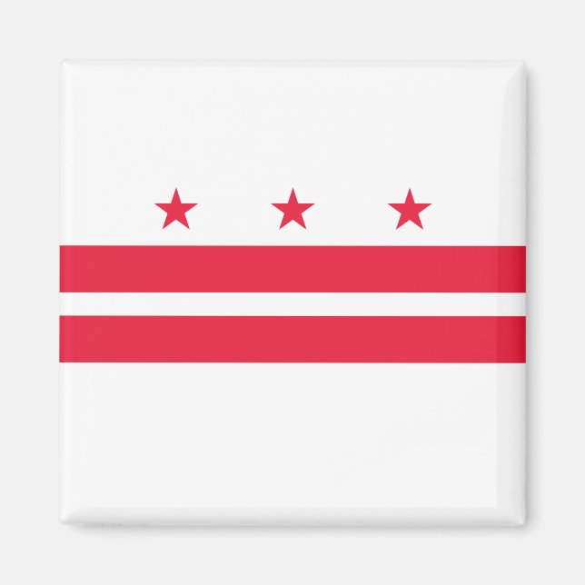 Flagga i Washington D.C. (Columbia District) Magnet (Framsidan)