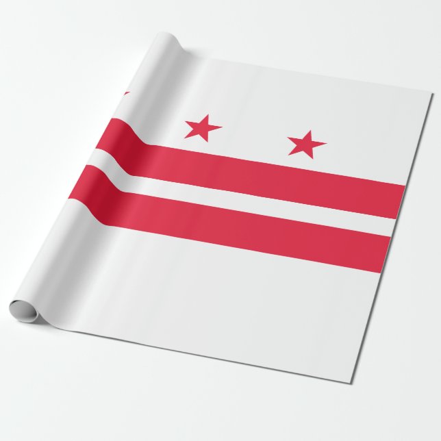 Flagga i Washington D.C. (Columbia District) Presentpapper (Utrullad)