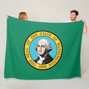 Flagga i Washington (USA) Fleecefilt