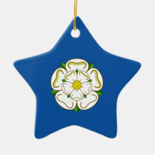 Flagga i Yorkshire Julgransprydnad Keramik