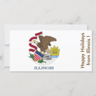 Flagga Illinois, Glad helg från USA Julkort