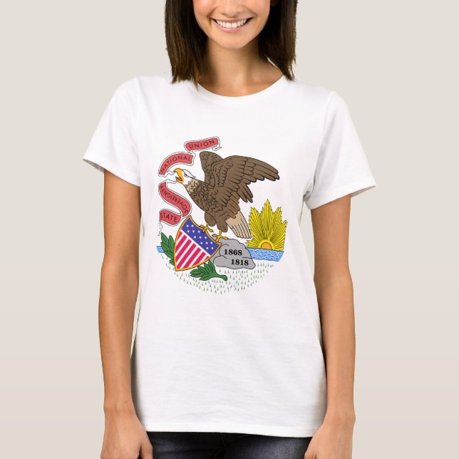 Flagga Illinois T Shirt (Framsida)