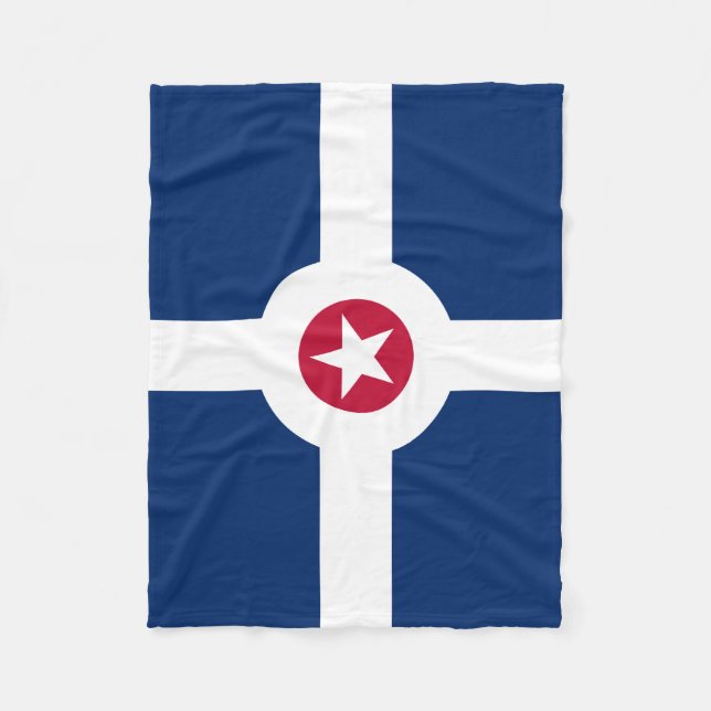 Flagga Indianapolis, Indiana Fläskfiltar Fleecefilt (Framsidan)