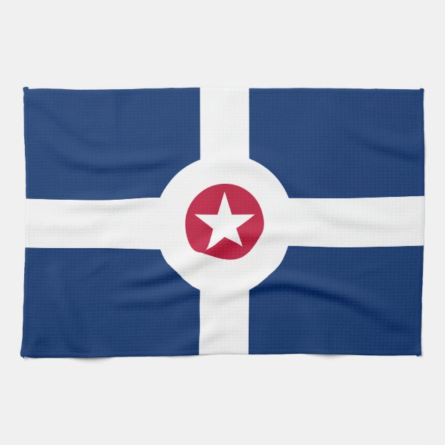 Flagga Indianapolis, Indiana Handduk Kökshandduk (Horisontell)