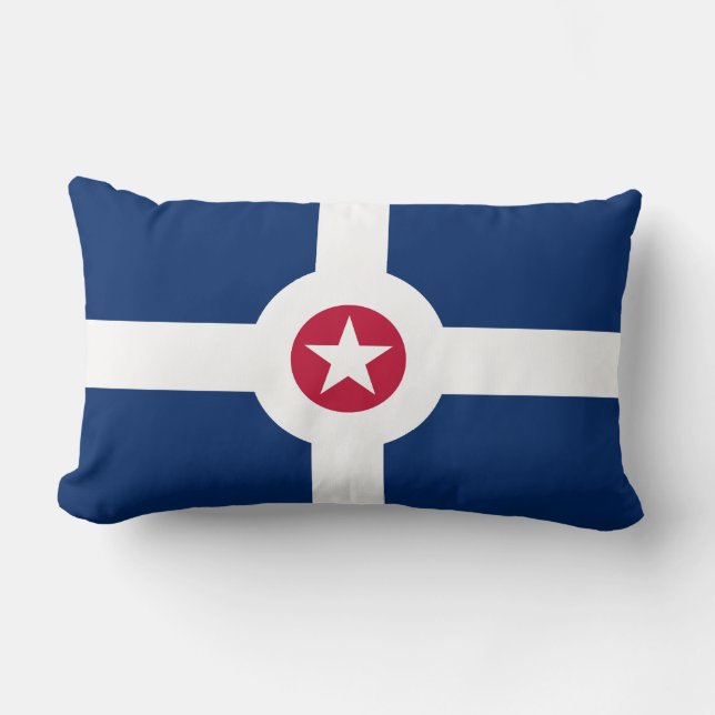 Flagga Indianapolis, Indiana Lumbar Pillow Lumbarkudde (Framsida)