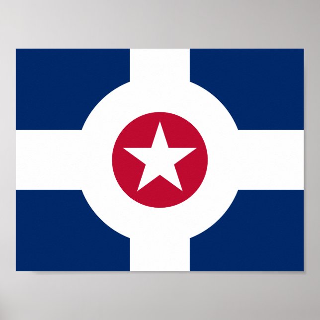 Flagga Indianapolis, Indiana Poster (Framsidan)