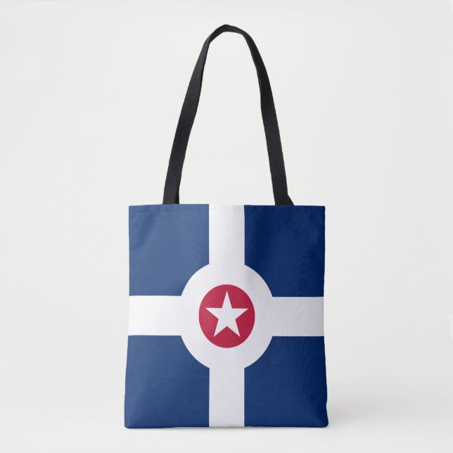 Flagga Indianapolis, Indiana Tote Bag Tygkasse (Framsida)