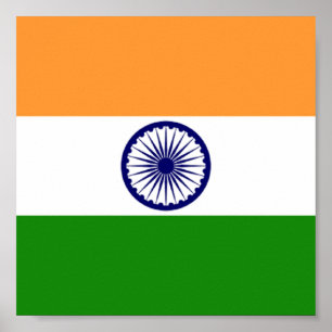 Flagga Indien Poster11x11 Poster