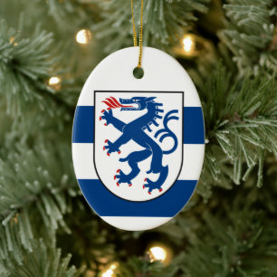 Flagga Ingolstadt, Bayern - TYSKLAND Julgransprydnad Keramik