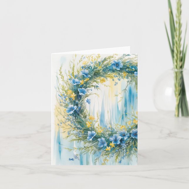 Flagga Inspired Blue och Gult WAN Kort (Framsida)